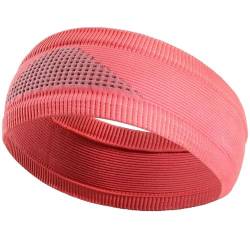 Sport-Stirnband for Damen, Lauf-Stirnband for Herren, geeignet for Laufen, Radfahren, elastisches Schweiß-Haarband (Color : Watermelon red, Size : L) von AD-BCrbgen