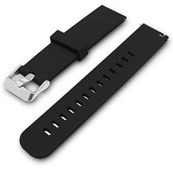 ADALLOR® Smartwatch Armband Wechselarmband für Herren Damen, Quick Release Uhrenarmband, Ersatzarmband, Silikon Uhrenarmbänder, Uhrband Bracelet Strap für Herrenuhr, 22mm, 20mm, 18mm (20mm, schwarz) von ADALLOR