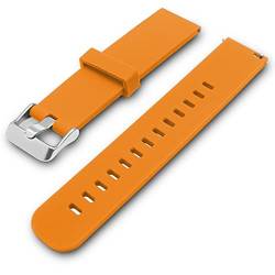 ADALLOR® Smartwatch Armband Wechselarmband für Herren Damen, Quick Release Uhrenarmband, Ersatzarmband, Silikon Uhrenarmbänder, Uhrband Bracelet Strap für Herrenuhr, 22mm, 20mm, 18mm (22mm, orange) von ADALLOR