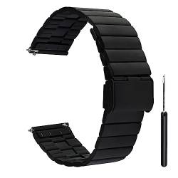 ADALLOR Uhrenarmbänder Edelstahl 22 mm für Herren Damen, Smartwatch Ersatzarmbã¤nder Zubehör, Metall Smartwatch Armbänder Ersatzarmband von ADALLOR