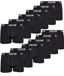 ADAM Boxershorts Herren Boxershorts 6er / 8er / 10er /12er Pack - Premium Männer Boxershorts Herren Trunks Boxer aus extraweicher Baumwolle von ADAM