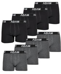 ADAM Boxershorts Herren Boxershorts 6er / 8er / 10er /12er Pack - Premium Männer Boxershorts Herren Trunks Boxer aus extraweicher Baumwolle von ADAM