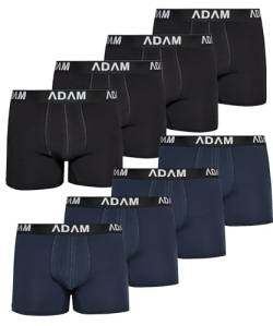 ADAM Boxershorts Herren Boxershorts 6er / 8er / 10er /12er Pack - Premium Männer Boxershorts Herren Trunks Boxer aus extraweicher Baumwolle von ADAM