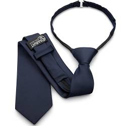 ADAMANT©️ SICHERHEITS-KRAWATTE-PROFI - mit Sollbruchstelle & Zip Reißverschluss - Security-Krawatte Größe 36-55 - DEUTSCHE MARKENQUALITÄT - FERTIG-GEBUNDEN - Dunkelblau von ADAMANT