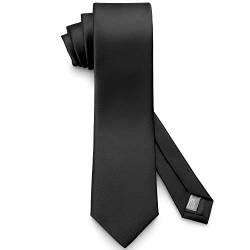 ADAMANT®️ Krawatte schwarz, diskrete Trauerkrawatte, fein und dezent für Beerdigungen - hochwertige Einlage, deutsche Markenware (Schwarz) von ADAMANT