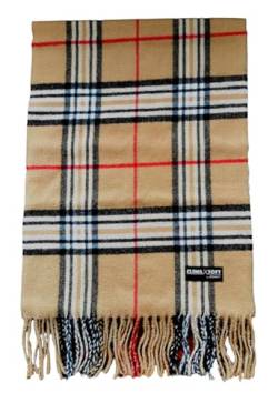 ADAMANT Climaxsoft XL Schal - UNISEX = (D/H/alle) - Winterschal - 200x30 cm - weich wie Kaschmir - Lieblingsschal (Camel-Karo) von ADAMANT