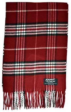 Schal Herren/Damen=Unisex 100% Climaxsoft (weich wie Kaschmir) STANDARD-MAß 30x180cm - MADE IN GERMANY (5-Rot-Karo) von ADAMANT