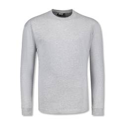 ADAMO Herren Basic Shirt Langarm grau meliert mit Rundhals Ausschnitt bis Übergröße 12XL, Größe:10XL von ADAMO