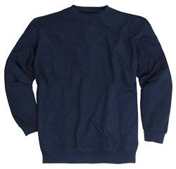 ADAMO Herren Sweatshirt für Übergrößen 100% Baumwolle, Navy, 4XL I Angenehmer Langarm Herren Pullover I Pullover für Herren mit Rundhals mit Bündchen von ADAMO