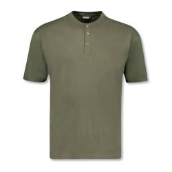 ADAMO Herren T-Shirt mit Knopfleiste Regular FIT Oliv Serie Silas in Übergrößen bis 10XL, Größe:5XL von ADAMO