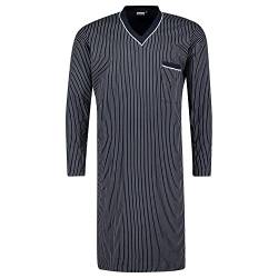 ADAMO Langärmliges Übergrößen Nachthemd in Navy mit weißen Streifen Größe 10XL, Größe:4XL von ADAMO