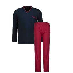 ADAMO Langer Schlafanzug Herren Tall FIT Serie ''BELA in Langgrößen MT-5XLT, Größe:5XLT, Farbe:Dunkelblau' von ADAMO