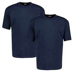 ADAMO Navy farbenes T-Shirt im Doppelpack Übergröße 18XL, Größe:16XL von ADAMO