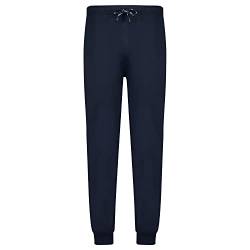 ADAMO Schlafhose Herren lang für Übergrößen 100% Baumwolle, Blau, 4XL I Angenehme Pyjamahose Herren lang mit Kordel, Gesäß- & 2 Einschubtaschen von ADAMO