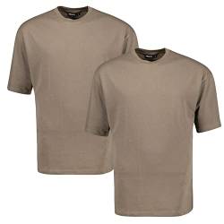 ADAMO T-Shirt Herren Doppelpack, 100% Baumwolle, Khaki/Oliv, 12XL I Angenehme T-Shirts für Herren mit Rundhals I T-Shirt Übergrößen Männer von ADAMO