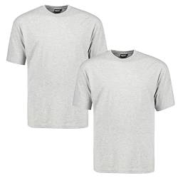 ADAMO T-Shirt Herren Doppelpack, 88% Baumwolle 12% Polyester, Graumeliert, 5XL I Angenehme T-Shirts für Herren mit Rundhals I T-Shirt Übergrößen Männer von ADAMO