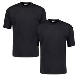 ADAMO T-Shirt Herren für Übergrößen Doppelpack, 100% Baumwolle, Schwarz, 7XL I Angenehme T-Shirts für Herren mit Rundhals I T-Shirt Übergrößen Männer von ADAMO