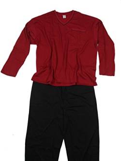 Adamo Herren Pyjama / Schlafanzug bordeaux Übergrösse von ADAMO