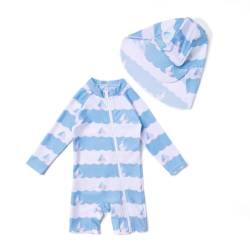 ADAVERANO Baby Mädchen Repreve® Recycelter Badeanzug/Sonnenanzug UPF 50+ Einteiliger Ganzlängen-Reißverschluss mit Kappe.(EIN rosa Boot,74-80cm) von ADAVERANO