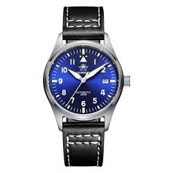 ADDIESDIVE Herren Analog NH35A Automatikwerk Uhr mit Leder Armband H2 Blau von ADDIESDIVE