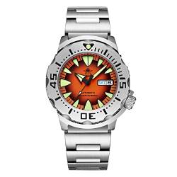 ADDIESDIVE Herren Taucher Automatikuhren Saphirglas Edelstahlarmband Herrenuhr AD2103 (Orange) von ADDIESDIVE