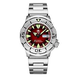 ADDIESDIVE Herren Taucher Automatikuhren Saphirglas Edelstahlarmband Herrenuhr AD2103 (Red) von ADDIESDIVE