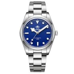 ADDIESDIVE Uhren Automatik für Männer und Frauen 38mm Stahlband mit blauem Zifferblatt Kleine NH35A synthetische Saphir Blase Spiegel von ADDIESDIVE