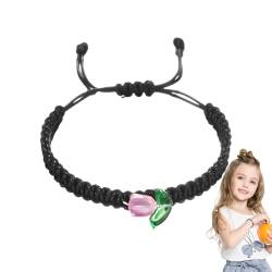 ADERN Geflochtene Armbänder mit Tulpenblume, Armband | Handgefertigtes gewebtes Boho-Armband,Verstellbares handgefertigtes Boho-Armband für Frauen, Teenager von ADERN