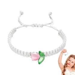 ADERN Handgefertigtes gewebtes Stoffarmband, gewebtes handgefertigtes Armbandseil | String Flower Tulpe Gewebte Armbänder - Verstellbares handgefertigtes geflochtenes Seilarmband, böhmisches Armband von ADERN