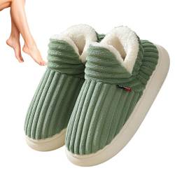 Baumwollhausschuhe, Rutschfeste Pantoffeln mit orthopädischen Sohlen, Indoor Outdoor Scuff Slides, Winter bequeme Slip-On Fuzzy Home Hausschuhe für Damen und Herren Adern von ADERN