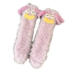 Dreidimensionale, schrullige Socken aus Korallensamt | Süße Fuzzy-Socken | Dumme Socken für Frauen | Hässliche süße Plüschsocken | Warmyard Socken | Warme, kuschelige,flauschige Cartoon Socken von ADERN