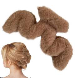 Flauschige Haarspangen | Plüsch-Haarspangen in gewellter Form - Haarschmuck für Frauen und Mädchen, große Klammerklammer für dünnes/mitteldickes Haar für den täglichen Gebrauch, niedliche Adern von ADERN