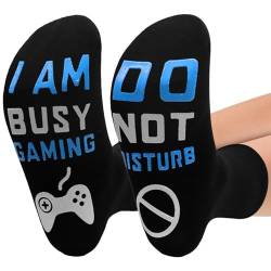 Gamer-Socken | Funky Dress Crew Socken - Gemütliche, elastische, weiche, neuartig bedruckte Spielsocken mit Buchstaben für Teenager, Jungen, Mädchen, Vater, Freunde, Ehemann, Kinder Adern von ADERN