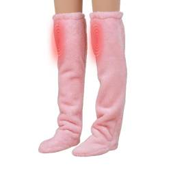 Overknee-Socken | Lange flauschige Socken | Kniehohe Hausschuhe | Plüschwärme lange Socken | Plüsch-Slipper-Strümpfe, pelzige lange Beinwärmer | Beindicke, weiche Thermo-Schlafsocken für zu Hause von ADERN