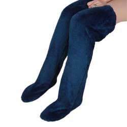 Overknee-Socken | Lange flauschige Socken | Kniehohe Hausschuhe | Plüschwärme lange Socken | Plüsch-Slipper-Strümpfe, pelzige lange Beinwärmer | Beindicke, weiche Thermo-Schlafsocken für zu Hause von ADERN