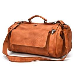 Reisetasche aus echtem Leder mit Metallschnalle, Herren-Reisehandtaschen (Farbe: A) von ADERN