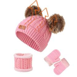 Set aus Mütze, Schal und Handschuhen für Kinder, Mützen und Handschuhe für Kinder,Winterschal-Anzug für Jungen - Weiche und atmungsaktive Sets für kaltes Wetter als Geburtstags- und Adern von ADERN