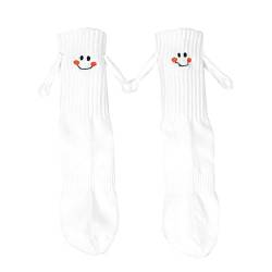 Socken Händchen Halten | 1/2/4 Paar Lustige 3D Lächeln Gesicht Süße Magnetische Socken | Strapazierfähige Magnet Hand Holding Socks | Magnetische Socken Geschenke Für Damen Und Herren von ADERN