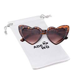 ADEWU Herz Sonnenbrille Hochzeit Retro Brille Unisex Herzform UV-Schutz Partybrille Damen Mode von ADEWU