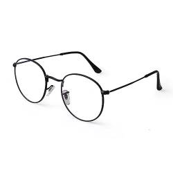 ADEWU Klassische Brille Blaulichtfilter ohne Sehstärke Runde Computerbrille Metallrahmen Damen Herren von ADEWU