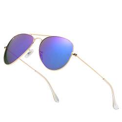 ADEWU Luxus Sonnenbrille Herren Pilotenbrille Polarisiert Retro Brille Glas UV400 Fahrerbrille von ADEWU