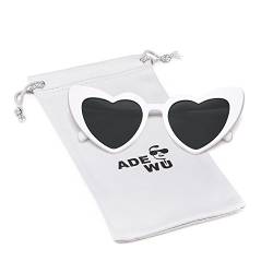 ADEWU Polarisierte Herz Sonnenbrille Hochzeit Brille Damen Herzform UV-Schutz Partybrille Mode von ADEWU