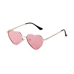 ADEWU Polarisierte Sonnenbrille Herzform Party Brille Herz Brille Vintage Ultra-Leicht Metall Rahmen für Valentinstag von ADEWU