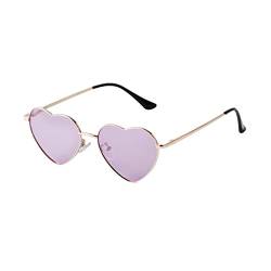 ADEWU Polarisierte Sonnenbrille Herzform Party Brille Herz Brille Vintage Ultra-Leicht Metall Rahmen für Valentinstag von ADEWU