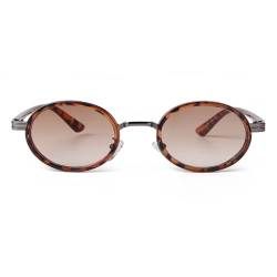 ADEWU Retro Sonnenbrille Damen Oval Vintage Kleine Brille Schmal Vollrand Metall Mode Trendy mit UV Schutz von ADEWU