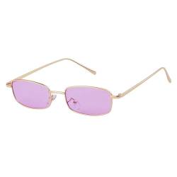 ADEWU Retro Sonnenbrille Rechteckig Sonnenbrille Vintage Schmale Brille UV-Schutz Sunglasses für Damen Herren von ADEWU