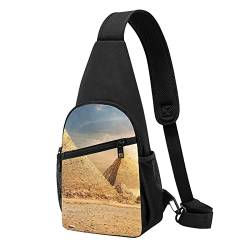 Ägyptische Pyramide In Wüste Lässige Eine Schulter Kreuz Körper Brust Tasche Brieftasche Telefon Tasche Männer Crossbody Tasche Reise Walking Taille Tasche, Schwarz , Einheitsgröße von ADFSHIDS