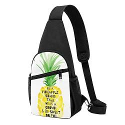 Be A Pineapple Casual One Shoulder Cross Body Chest Bag Wallet Phone Bag Men'S Cross Body Bag Travel Walking Waist Bag, Schwarz , Einheitsgröße von ADFSHIDS