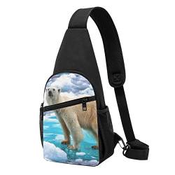 Bear Ice Casual One Shoulder Cross Body Chest Bag Wallet Phone Bag Men'S Cross Body Bag Travel Walking Waist Bag, Schwarz , Einheitsgröße von ADFSHIDS