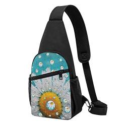 Daisy Flowers Casual One Shoulder Cross Body Chest Bag Wallet Phone Bag Men'S Cross Body Bag Travel Walking Waist Bag, Schwarz , Einheitsgröße von ADFSHIDS